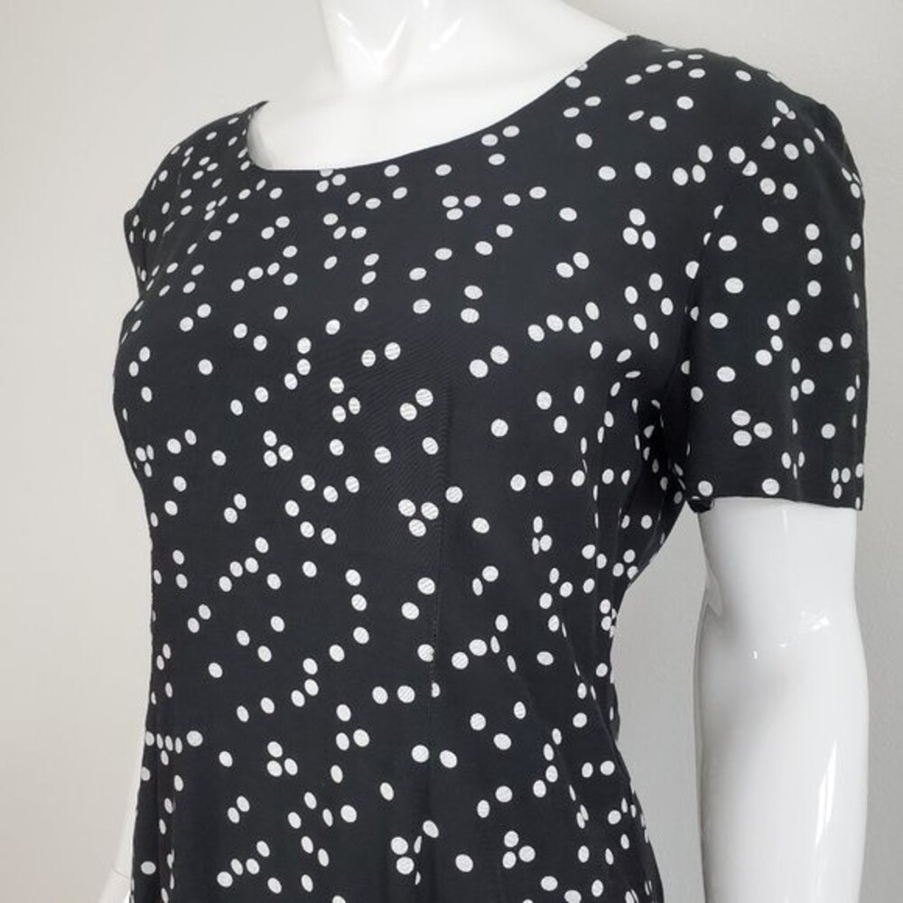 Vintage 80's My Michelle Black & White Polkadot Mini Dress - Picture 6 of 8
